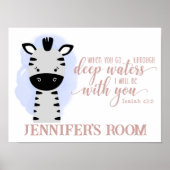 Poster Nom Christian Cute Baby Zebra Bible Citation (Devant)