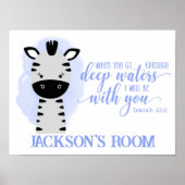 Poster Nom Christian Cute Baby Zebra Bible Citation (Devant)