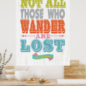 Poster Nom Citation Art-Pas tous ceux qui errent (Cuisine)