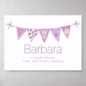 Poster Nom de Barbara signifiant drapeau rose violet (Devant)