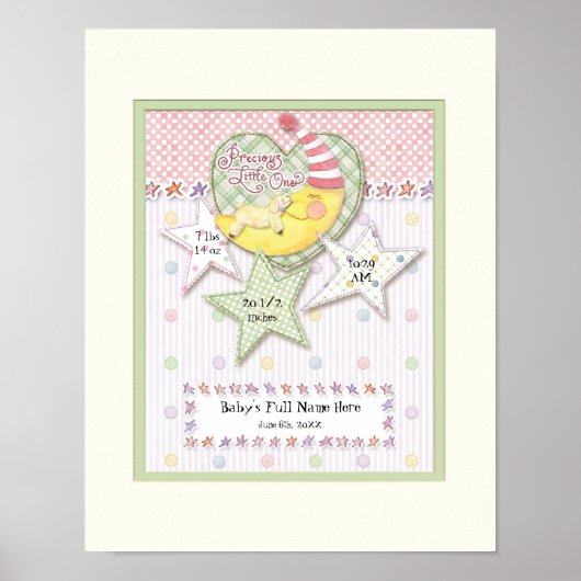 Poster Nom de bébé personnalisé Pépinière murale Art pour (Devant)