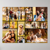 Poster Nom de Collage de 12 Photos Unique Simple (Devant)