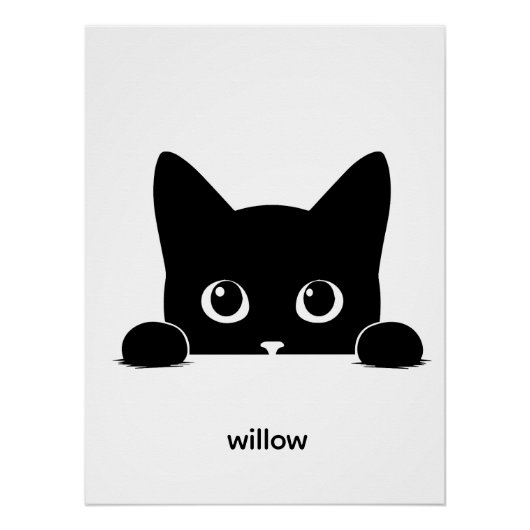 Poster Nom de compagnie de chat mignon personnalisé (Devant)