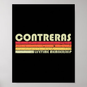 Poster Nom de famille Contreras drôle rétro vintage 90s A