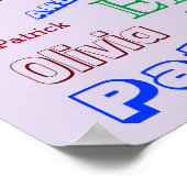 Poster Nom de famille Dazzling Word Cloud (Coin)