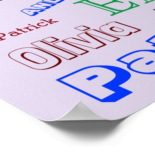 Poster Nom de famille Dazzling Word Cloud (Coin)