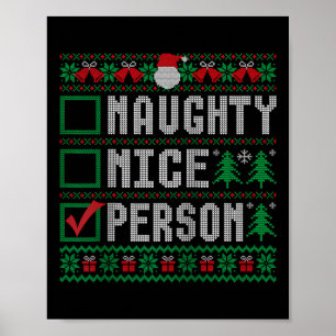 Poster Nom de famille de personne Xmas Naughty Nice Perso