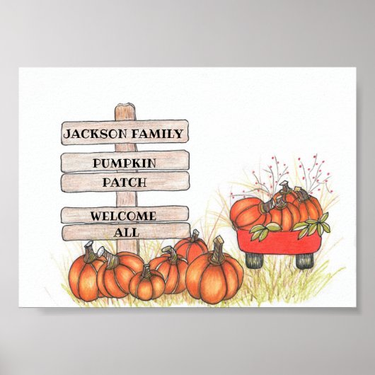 Poster Nom de famille du patch citrouille (Devant)