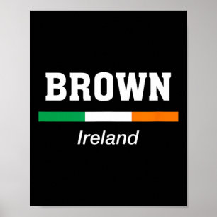 Poster Nom de famille irlandais marron Jour de la Saint-P