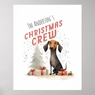 Poster Nom de famille mignon Équipe de Noël