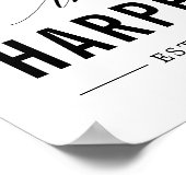 Poster Nom de famille personnalisé Année d'établissement (Coin)