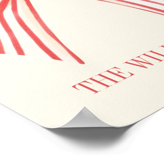 Poster Nom de famille personnalisé Date Est Coquette Red (Coin)