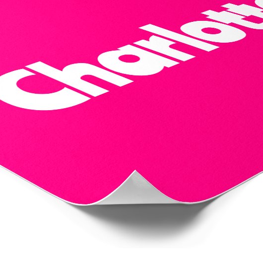 Poster Nom de fille Cils Rose Uni (Coin)