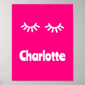 Poster Nom de fille Cils Rose Uni (Devant)