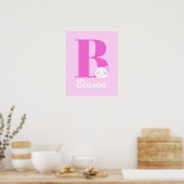 Poster Nom de fille Lettre personnalisée en rose (Cuisine)