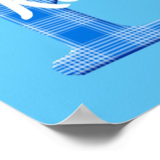 Poster Nom de garçon personnalisé carreaux lettre K (Coin)