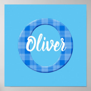 Poster Nom de garçon Plaid personnalisé Lettre O