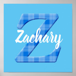Poster Nom de garçon Plaid personnalisé Lettre Z