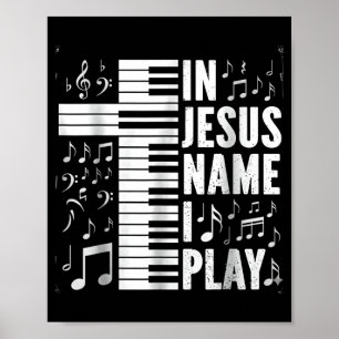 Poster Nom de Jésus Jouez au piano Clavier Culte chrétien