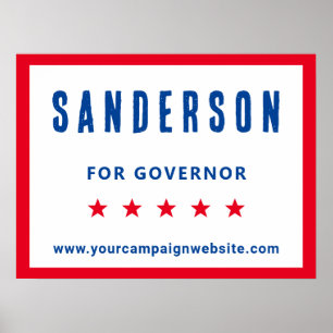 Poster Nom de la campagne électorale Rouge Bleu Bleu bleu