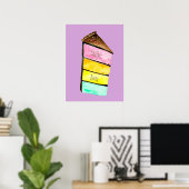 Poster Nom de la chambre de la fille à gâteau arc-en-ciel (Bureau à domicile)