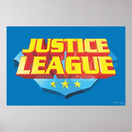 Poster Nom de la ligue de justice et logo du bouclier (Devant)