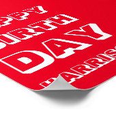 Poster Nom de la Personnaliser, Joyeux anniversaire, Roug (Coin)