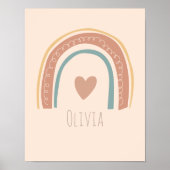 Poster Nom de la petite fille personnalisée Rainbow Nurse (Devant)