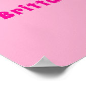 Poster Nom de l'anniversaire photo rose tiara bébé bienve (Coin)