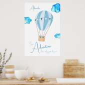 Poster Nom de l'aquarelle de la montgolfière de la crèche (Cuisine)