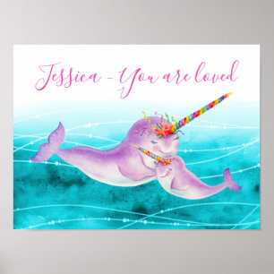 Poster Nom de l'eau sous-marine de l'arc-en-ciel de narva