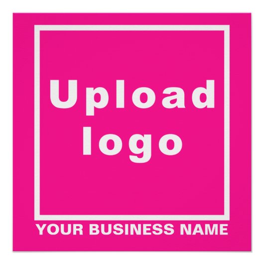 Poster Nom de l'entreprise et logo sur Carré rose brillan (Devant)