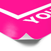 Poster Nom de l'entreprise et logo sur Carré rose brillan (Coin)