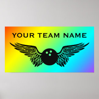 Poster nom de l'équipe de bowling