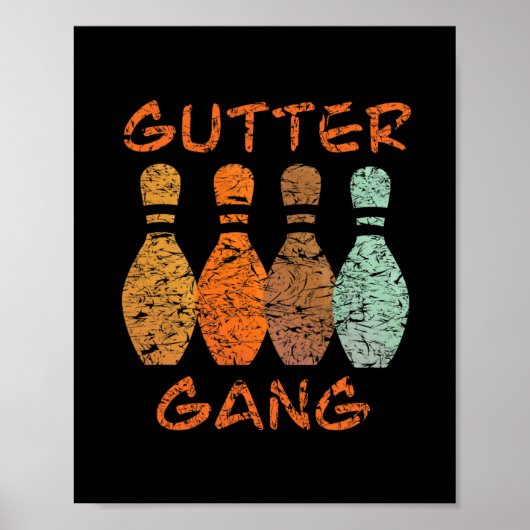 Poster Nom de l'équipe de bowling Gutter Gang (Devant)