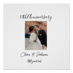 Poster nom de photo de 10e anniversaire de mariage couple