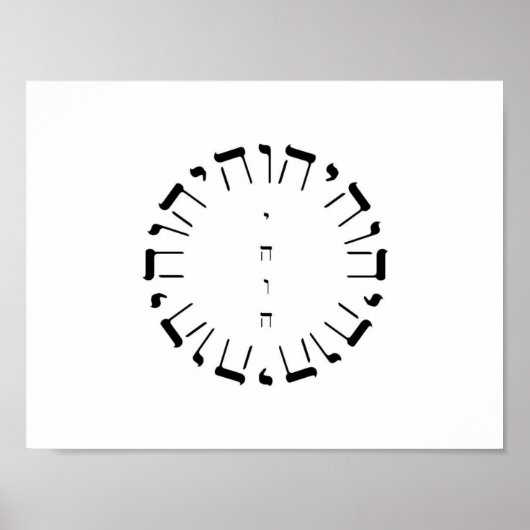 Poster Nom De Quatre Lettres De Dieu YHVH (Devant)