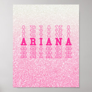 Poster Nom de répétition personnalisée Ariana Pink