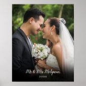 Poster Nom de script de photo de mariage préféré Date (Devant)