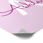 Poster Nom de script & monogramme | Magenta & Violet clai (Coin)