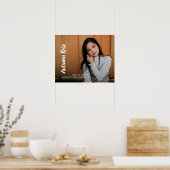 Poster Nom de script simple Photo Moderne Graduation (Cuisine)