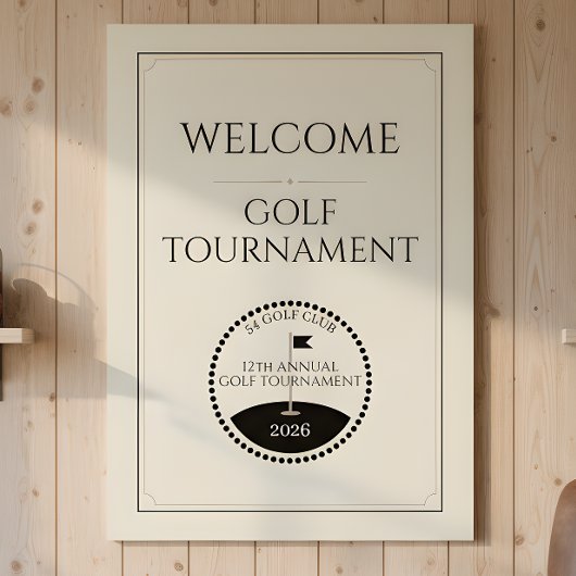 Poster Nom de tournoi de golf classique Bienvenue