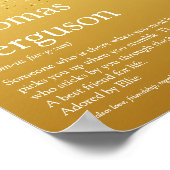 Poster Nom Définition Gold Parties scintillant Glitzy Mod (Coin)