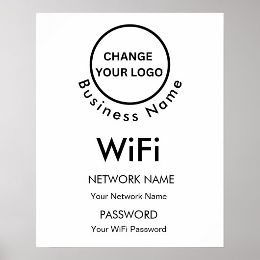 Poster Nom d'entreprise personnalisé Détails et logo Wifi (Devant)