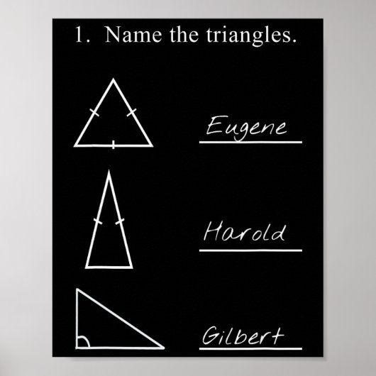 Poster Nom drôle de professeur de mathématiques Les trian (Devant)