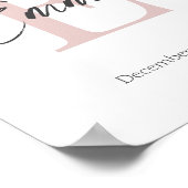 Poster Nom du bébé et date de naissance Monogramme modern (Coin)