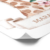 Poster *~* Nom du bébé Giraffe Girl Jungle Nursery (Coin)
