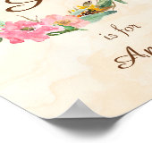 Poster Nom du bébé initial Monogramme Art Imprimer (Coin)