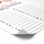 Poster Nom du bébé Jeu Pink Donut Shower Jeu (Coin)