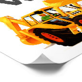 Poster Nom du garçon et âge 2e anniversaire Construction (Coin)